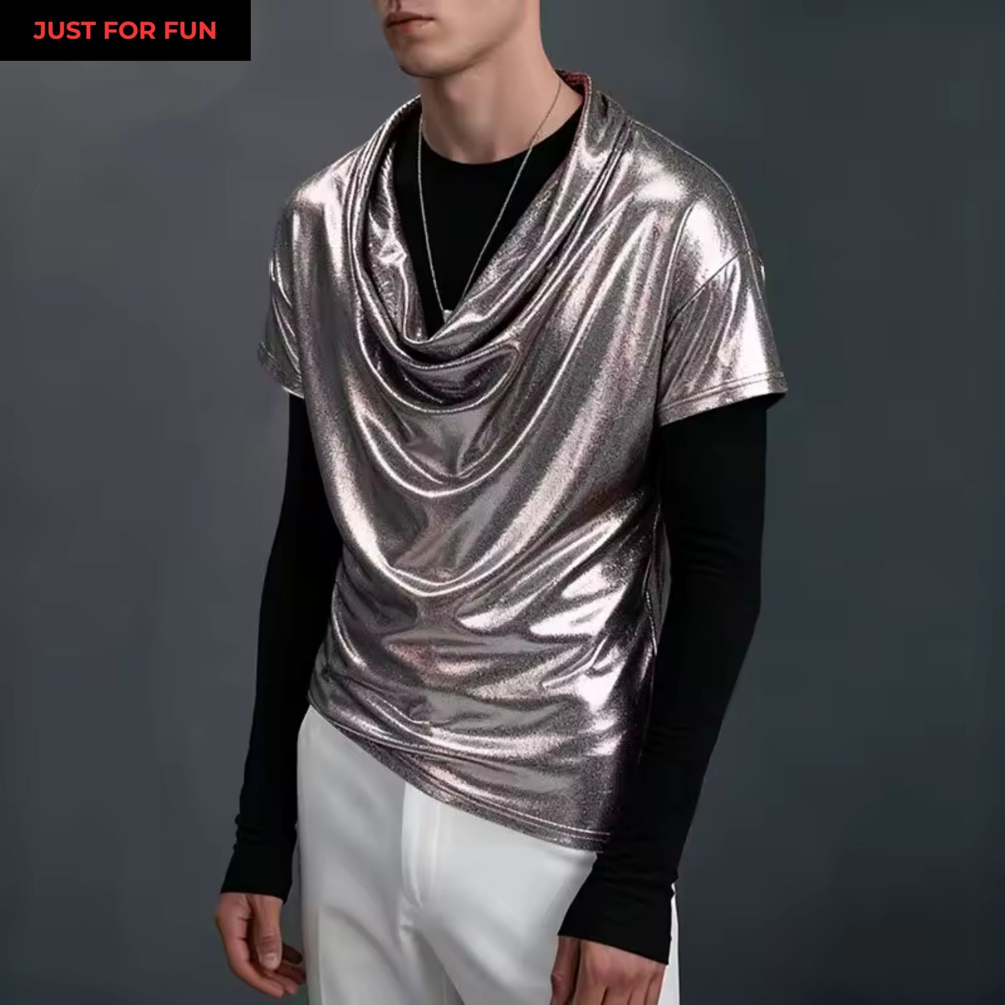 Shiny Loose T-shirt Men