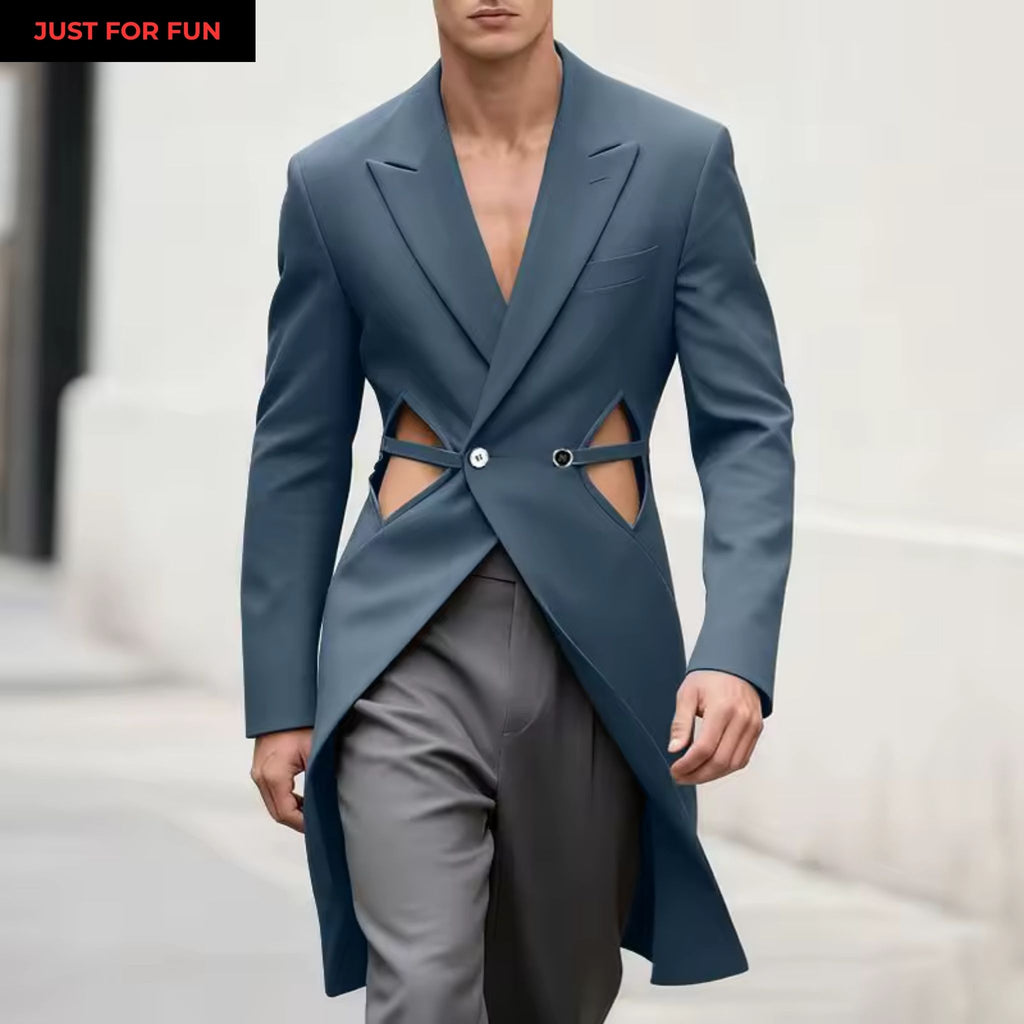 Blue Cut Out Blazer Men