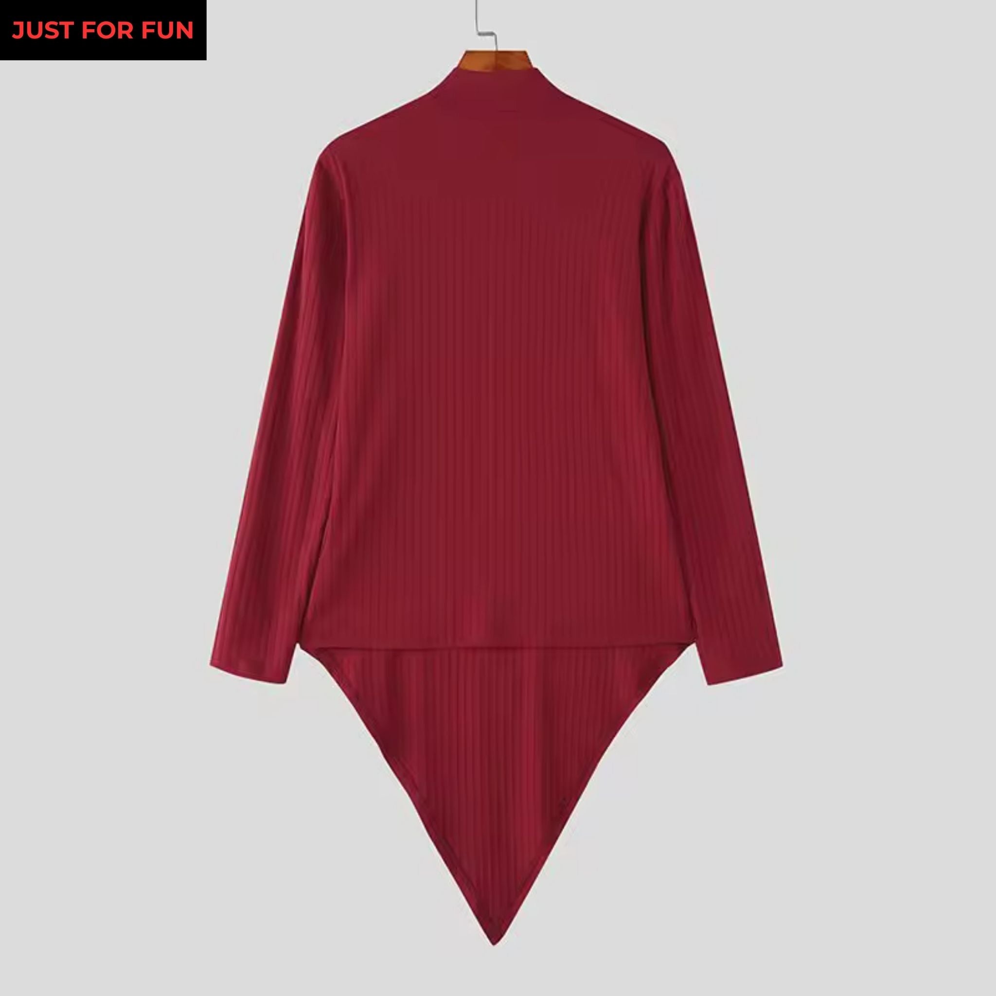 Green Asymmetric Turtleneck Long Sleeve Top