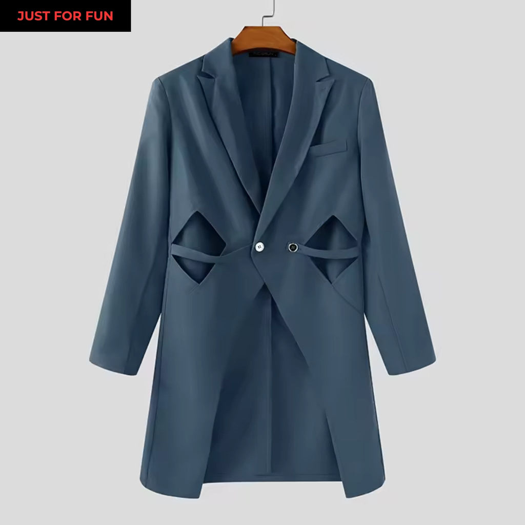 Blue Cut Out Blazer Men