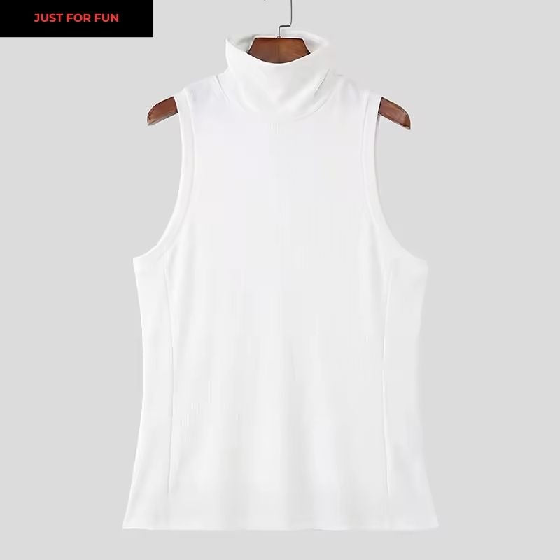 Red Turtleneck Top Sleeveless