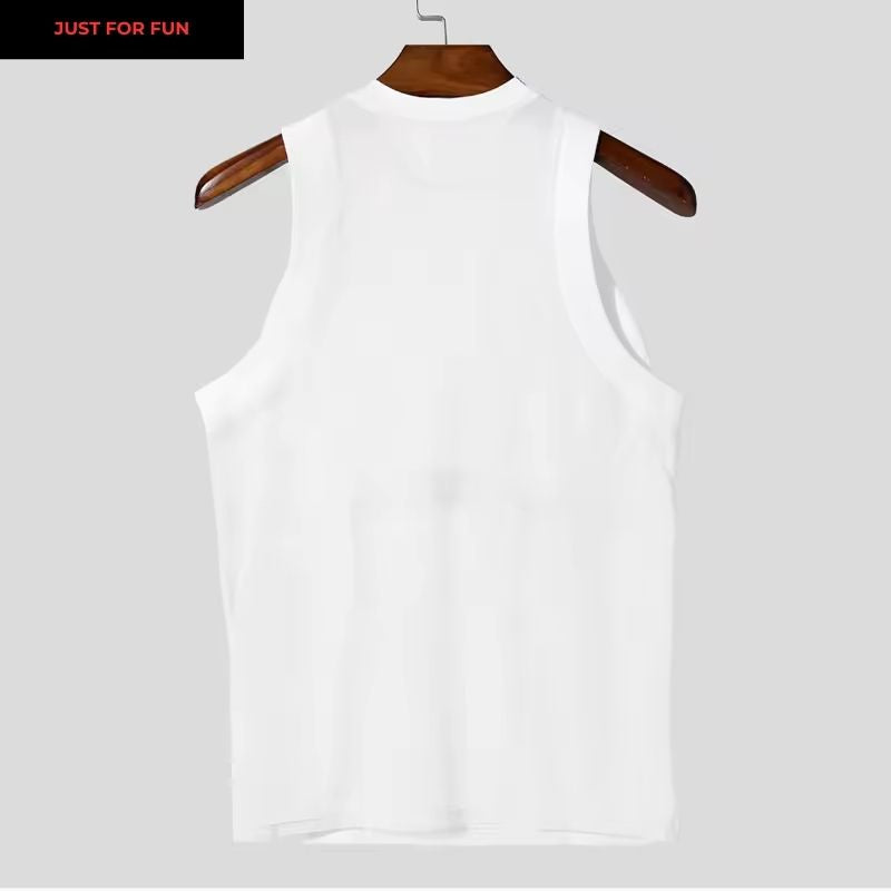 White Sheer Belted Tank Top