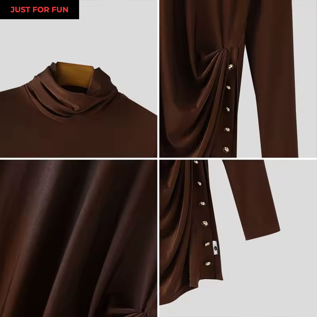 Red Asymmetrical Long Sleeve T-shirt