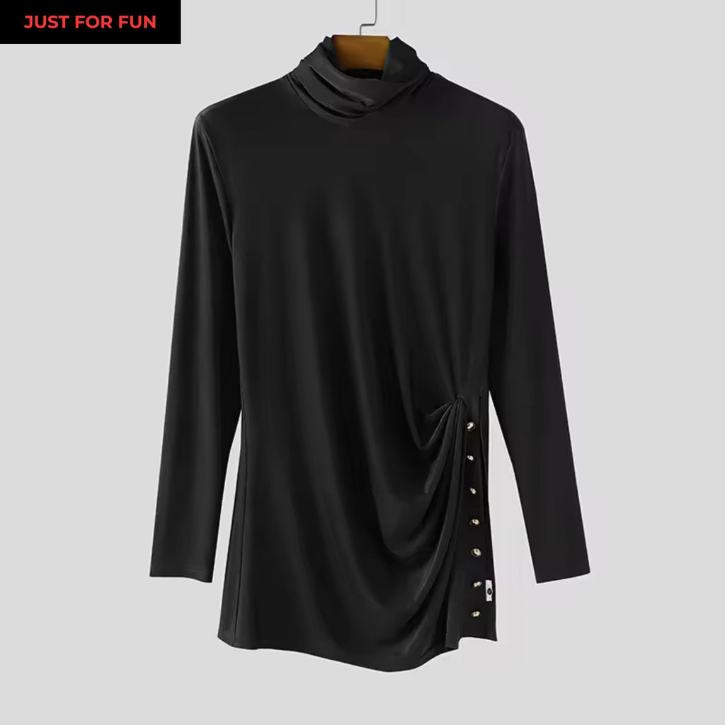 Red Asymmetrical Long Sleeve T-shirt