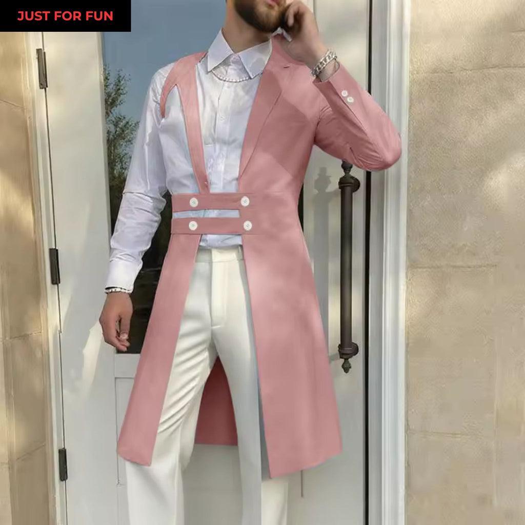 Pink Asymmetric Button Detailed Suit