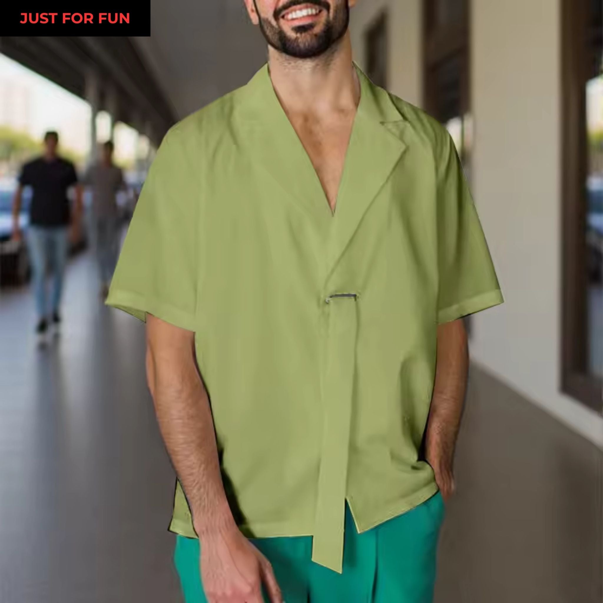 Green Tie Detailed Solid T-shirt