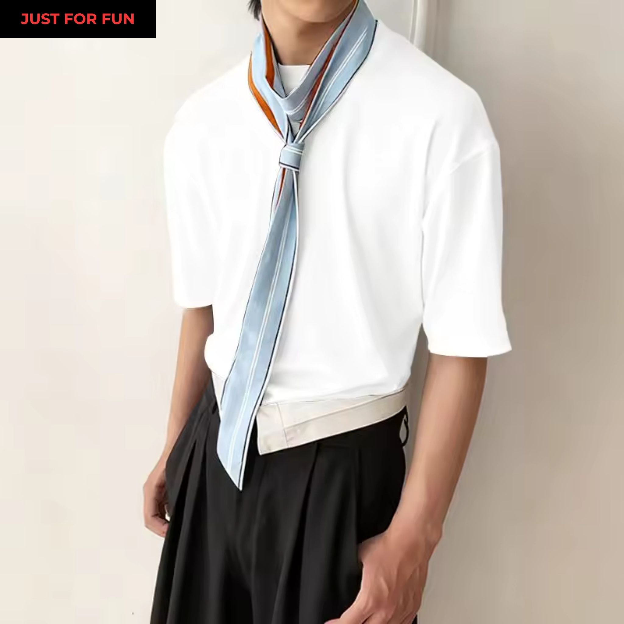 Brown Scarf Detailed Tshirt