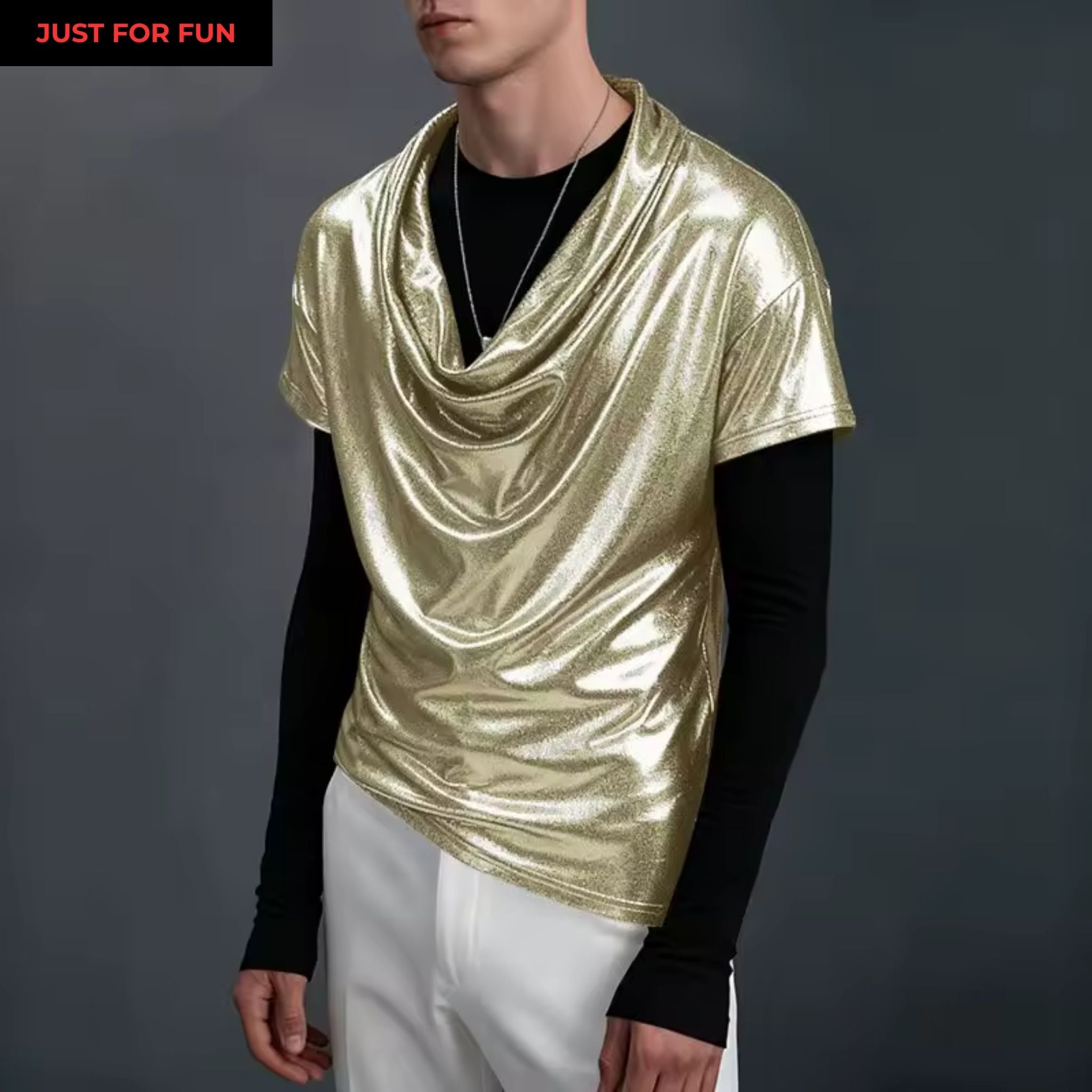 Shiny Loose T-shirt Men
