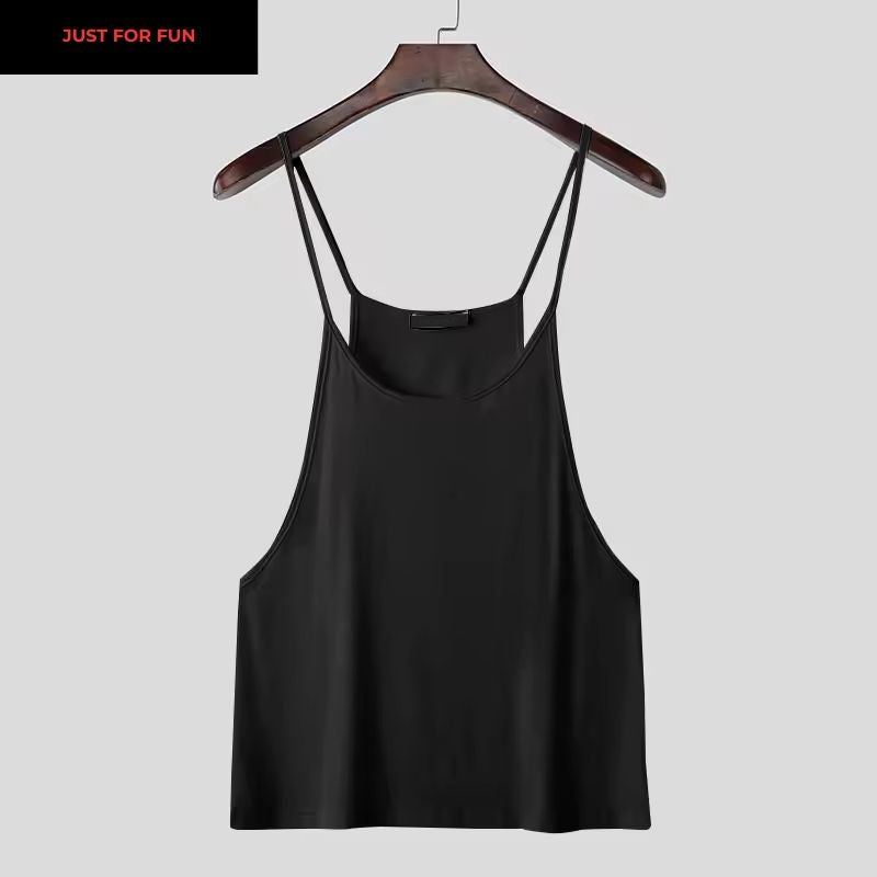 White Oversize Solid Tank Top Men