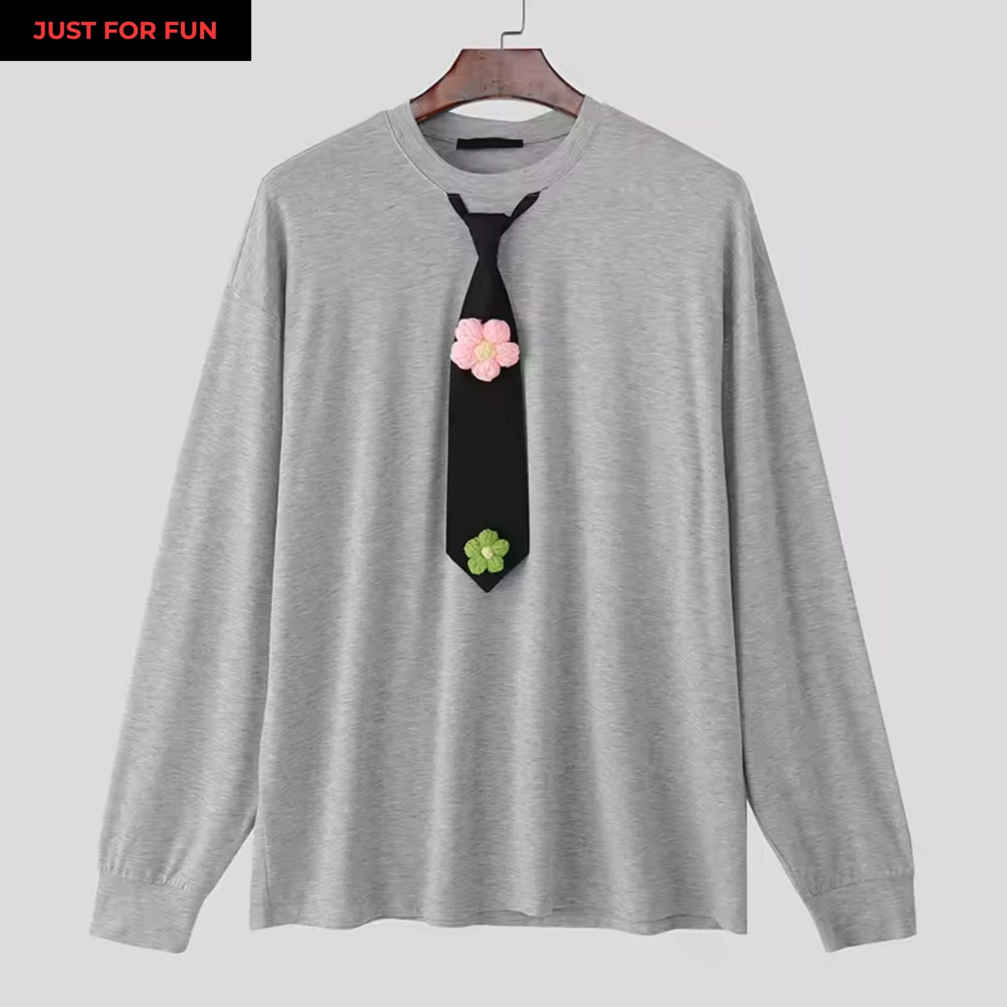 Flower Tie Detailed Long Sleeve T-shirt