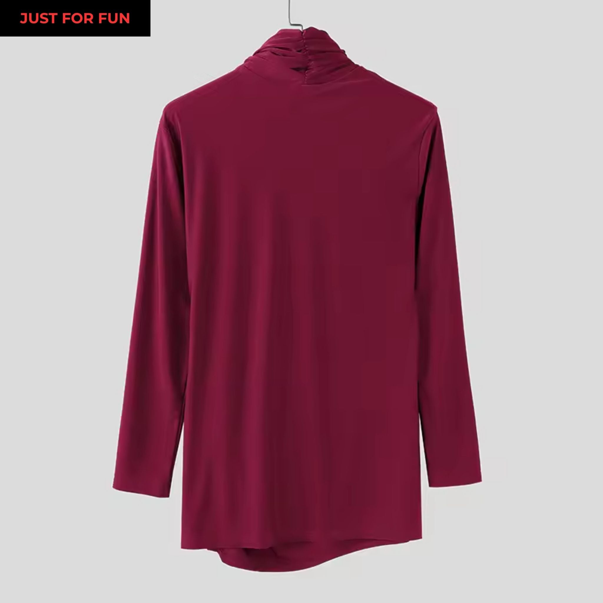 Red Asymmetrical Long Sleeve T-shirt