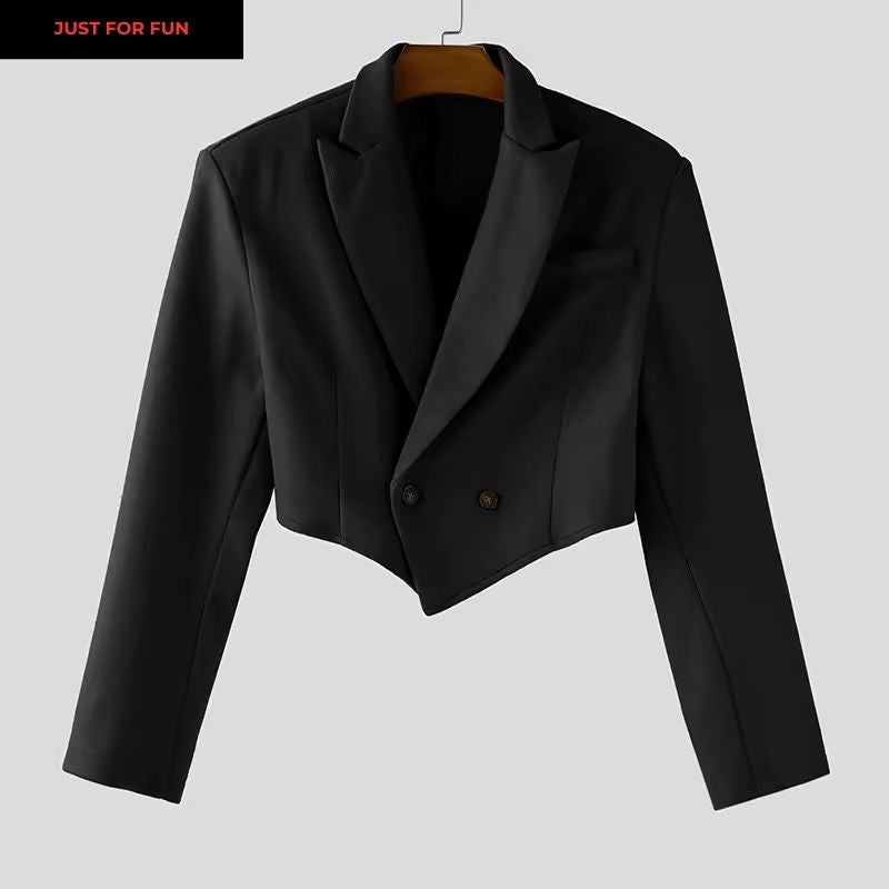 Brown Crop Blazer Men