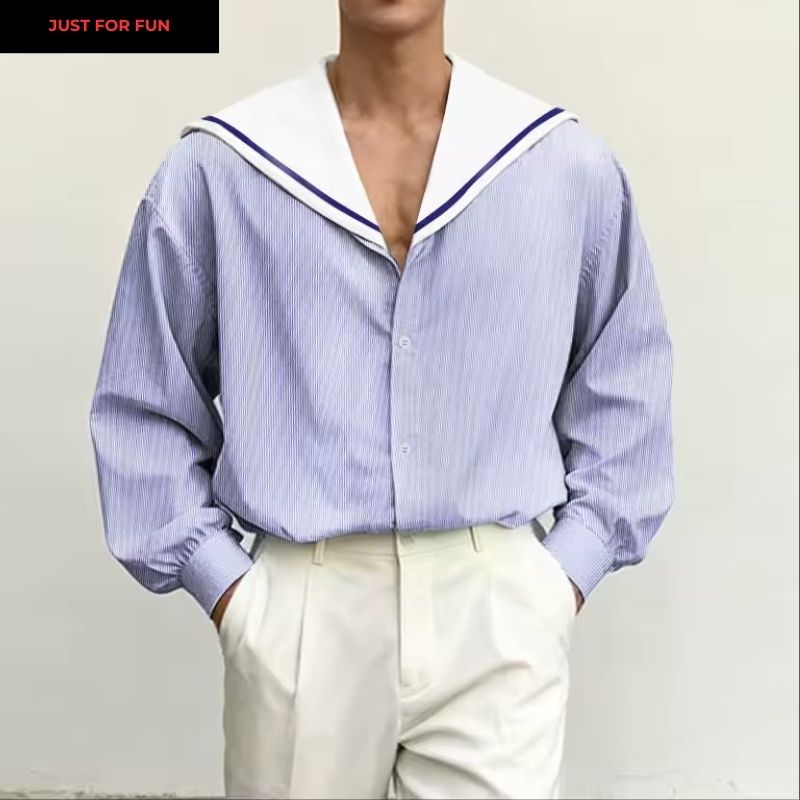 Blue Long Sleeve Sailor Shirt