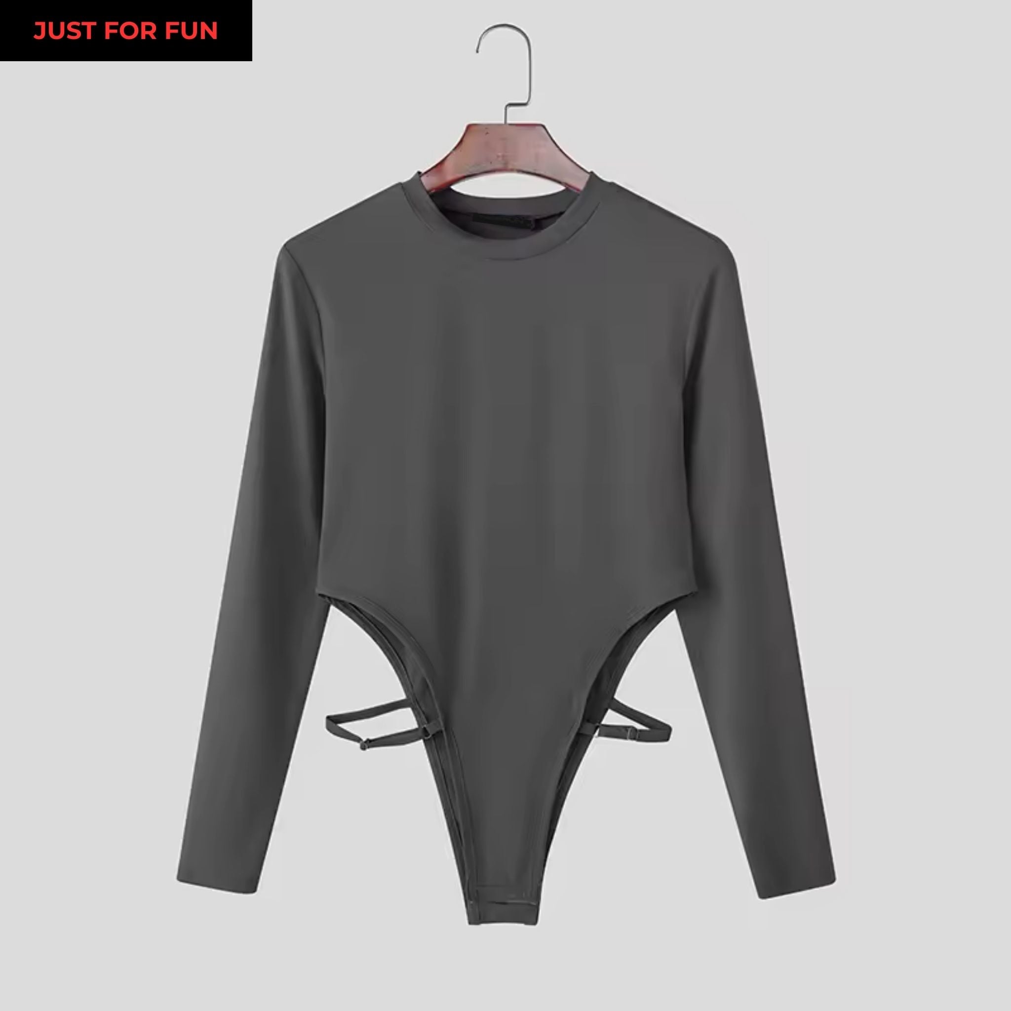Black Long Sleeve Cut Out Bodysuit Men