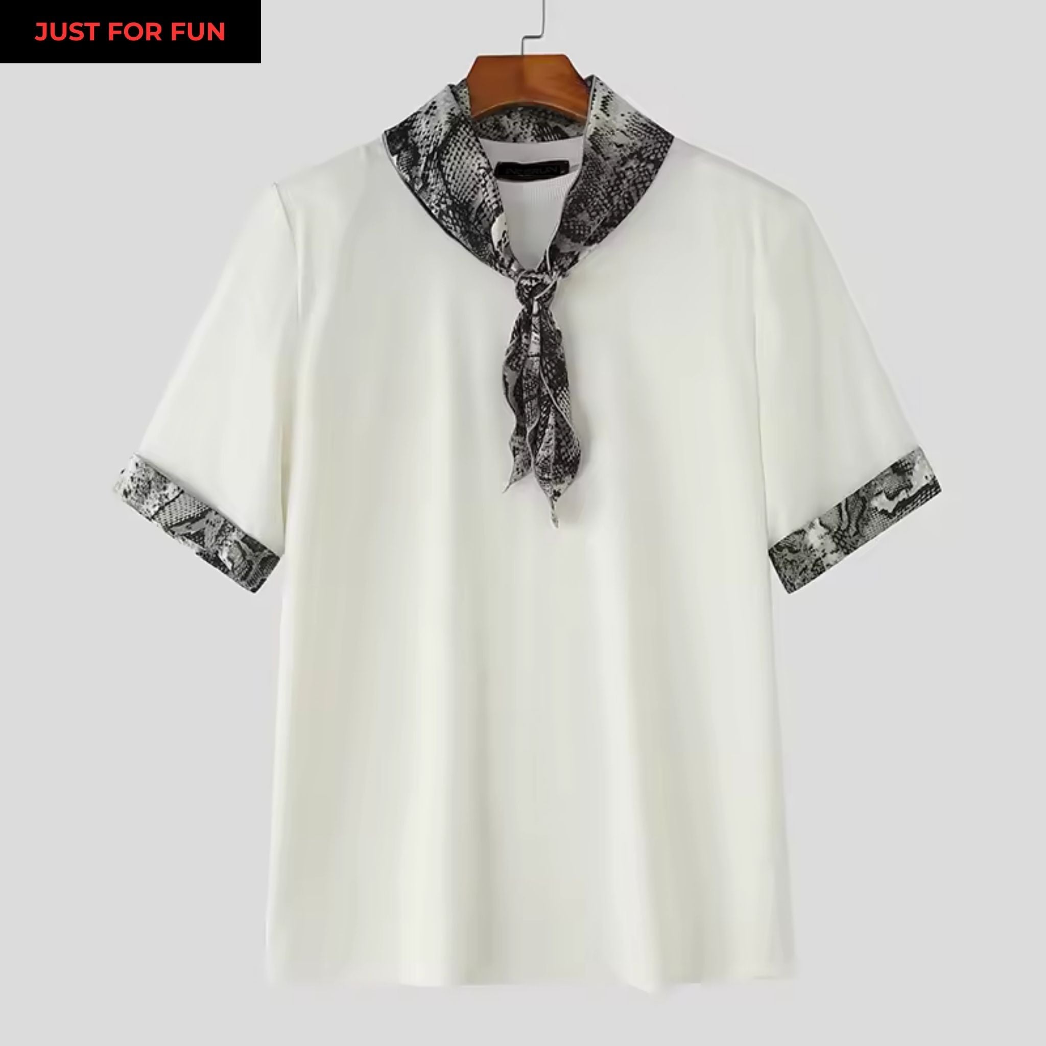 Gray Neck Detailed Patchwork Oversize T-shirt