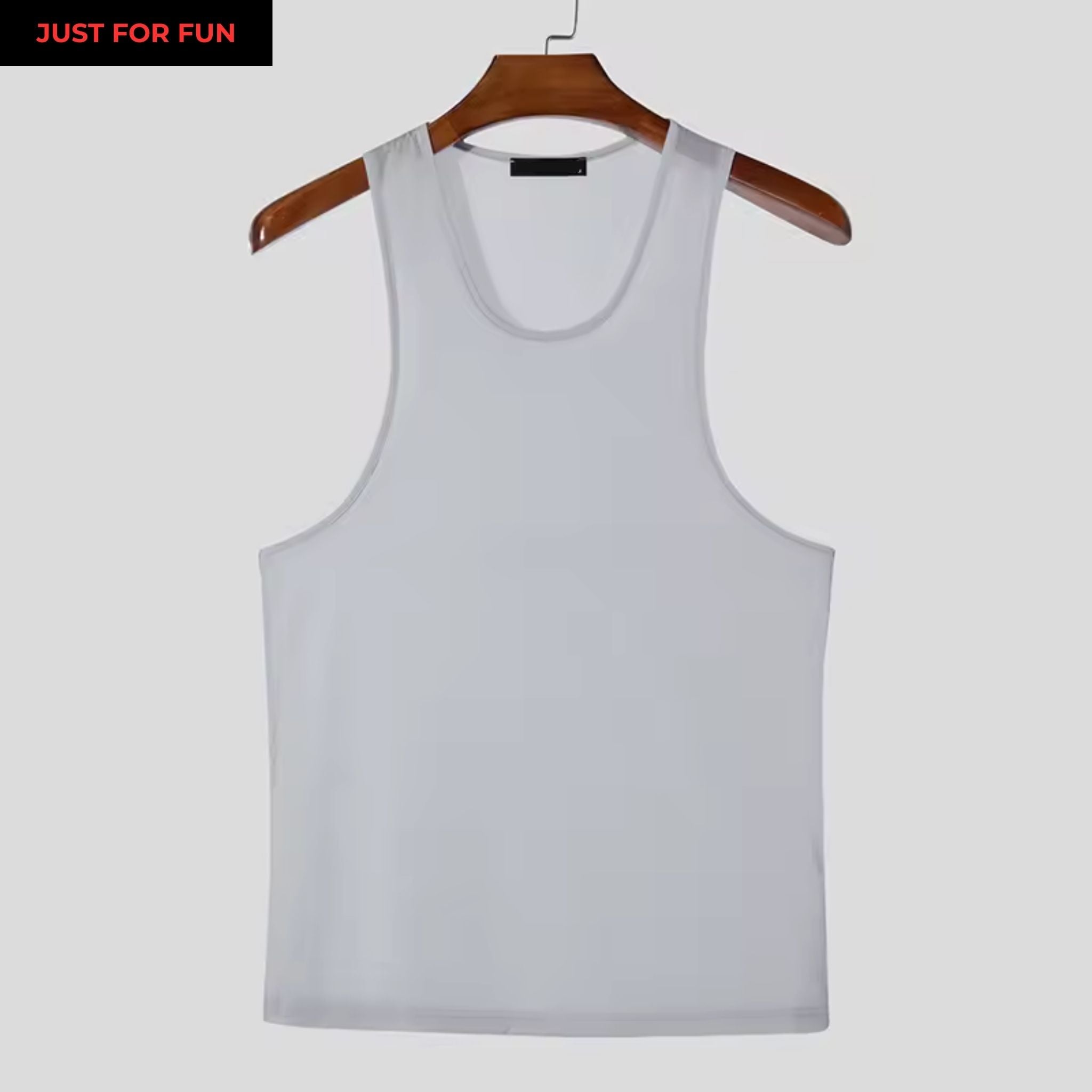 Gray Sheer Mesh Tank Top Men
