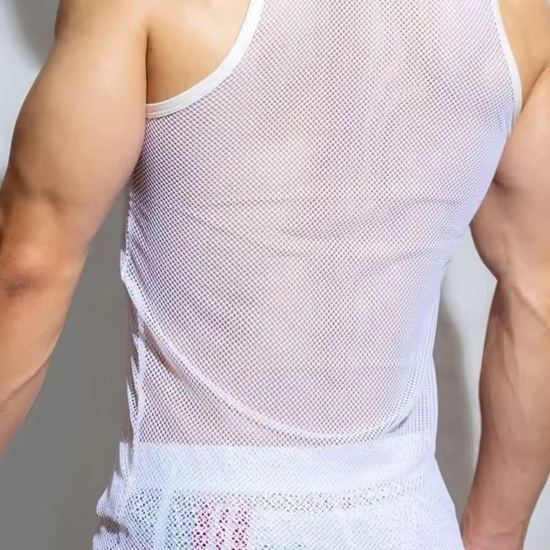 Black Fishnet Tank Top