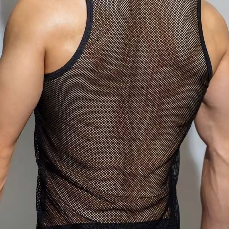 Black Fishnet Tank Top