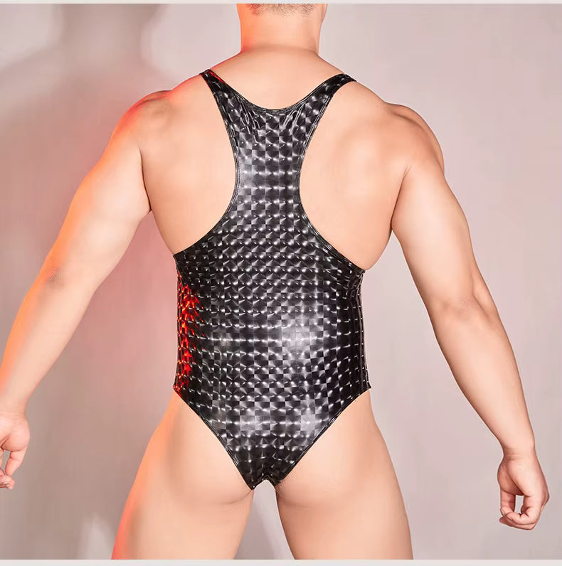 Black Leather Bodysuit Nightwear