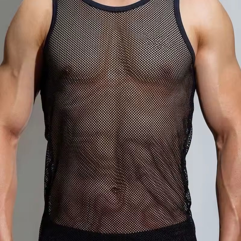 Black Fishnet Tank Top